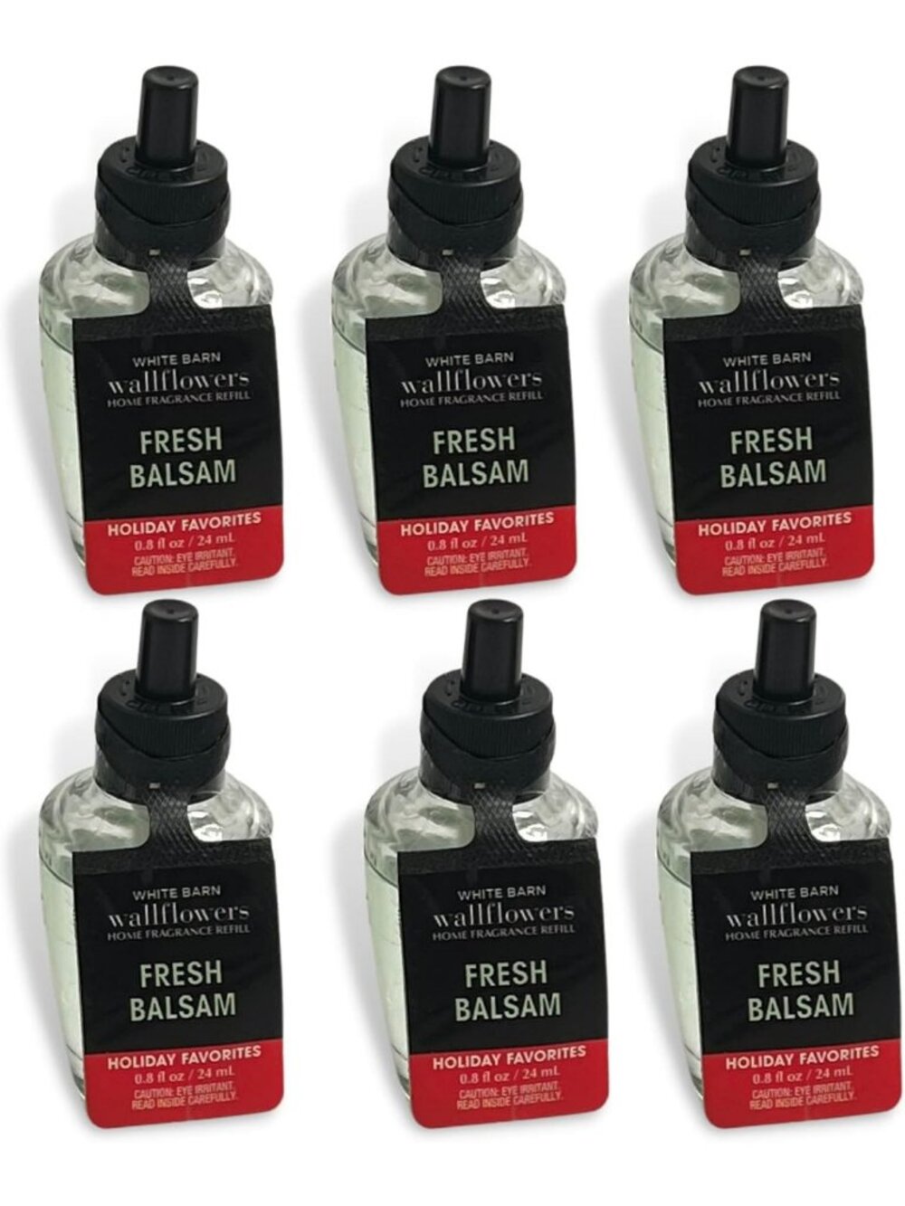 Fresh Balsam Wallflowers Fragrance Refill - 6 Pack Multipack - 0.8oz Each, Cozy